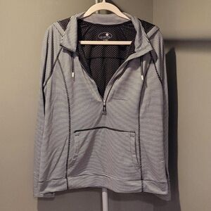 Tangerine Striped Quarter-zip Hoodie